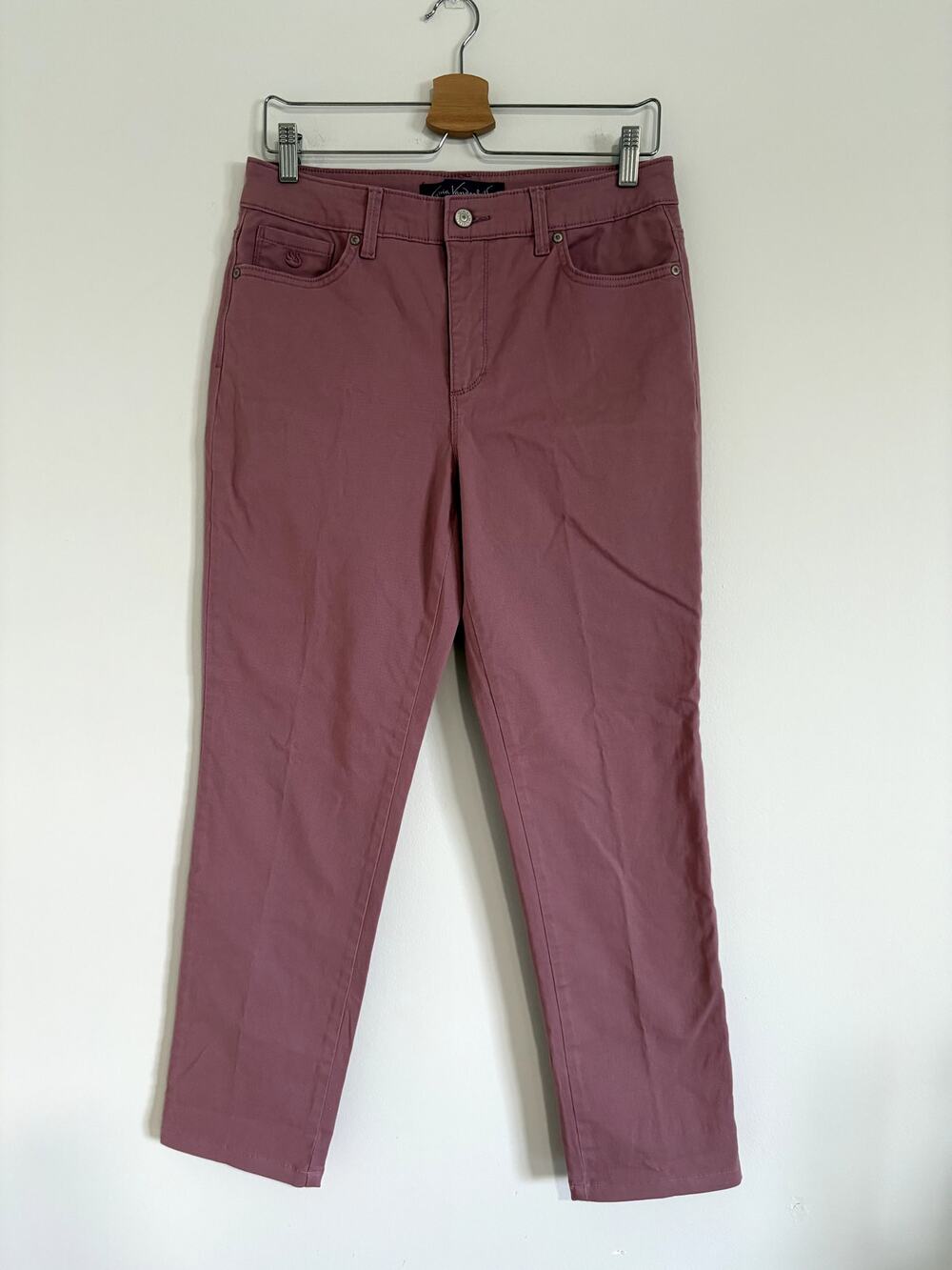 Gloria Vanderbilt Amanda 2.0 Slim Leg Pants Mauve Pink Size 6 High Rise Denim